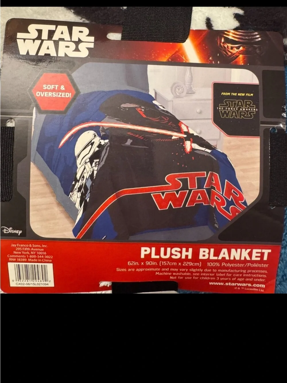 Star Wars Bold Logo Plush Blanket in Blue, Black & Red